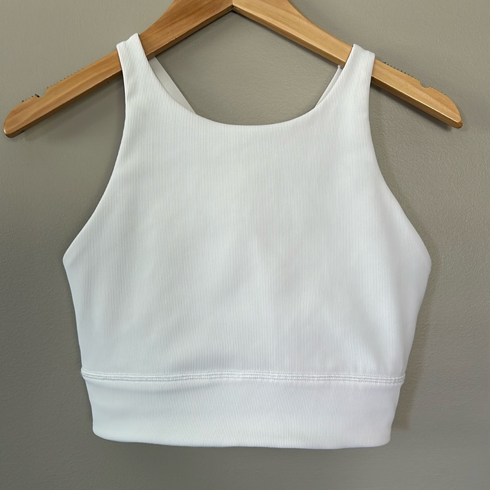Lululemon Energy Bra High Neck Long Line *Medium Support Sz 12 White
